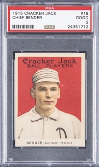 1915 Cracker Jack #19 Chief Bender - PSA GD 2